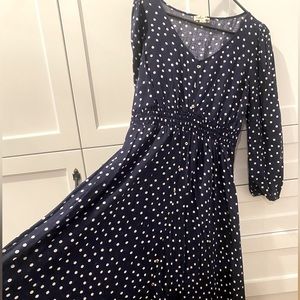 Navy and White Polka-Dot Dress